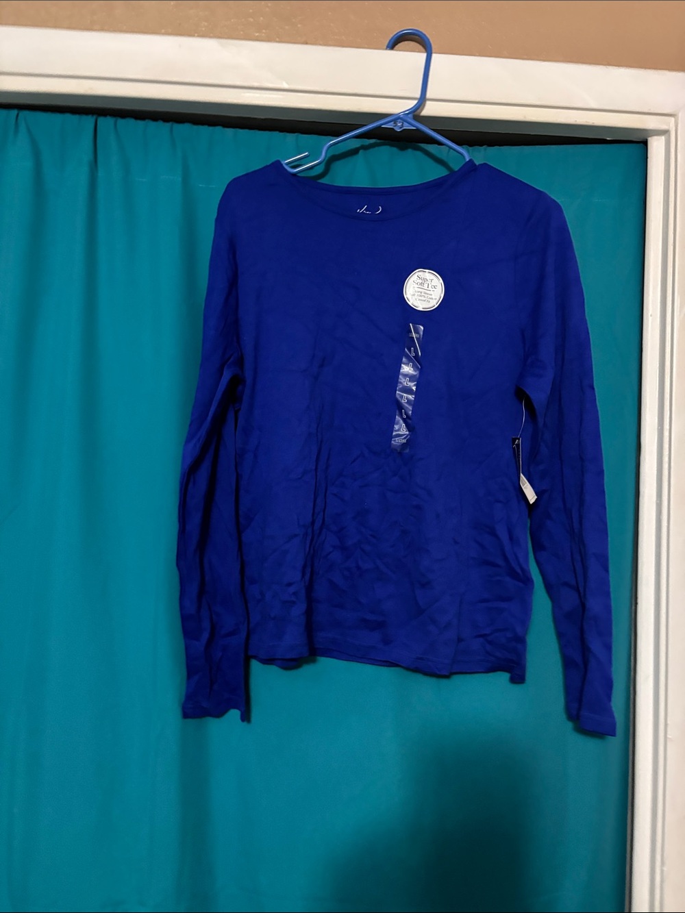 Kim Rogers Royal Blue Long-Sleeve Crewneck Top